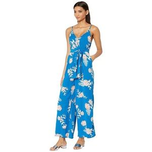 Roxy Wheels & Palm Mykonos Blue floral jumpsuit